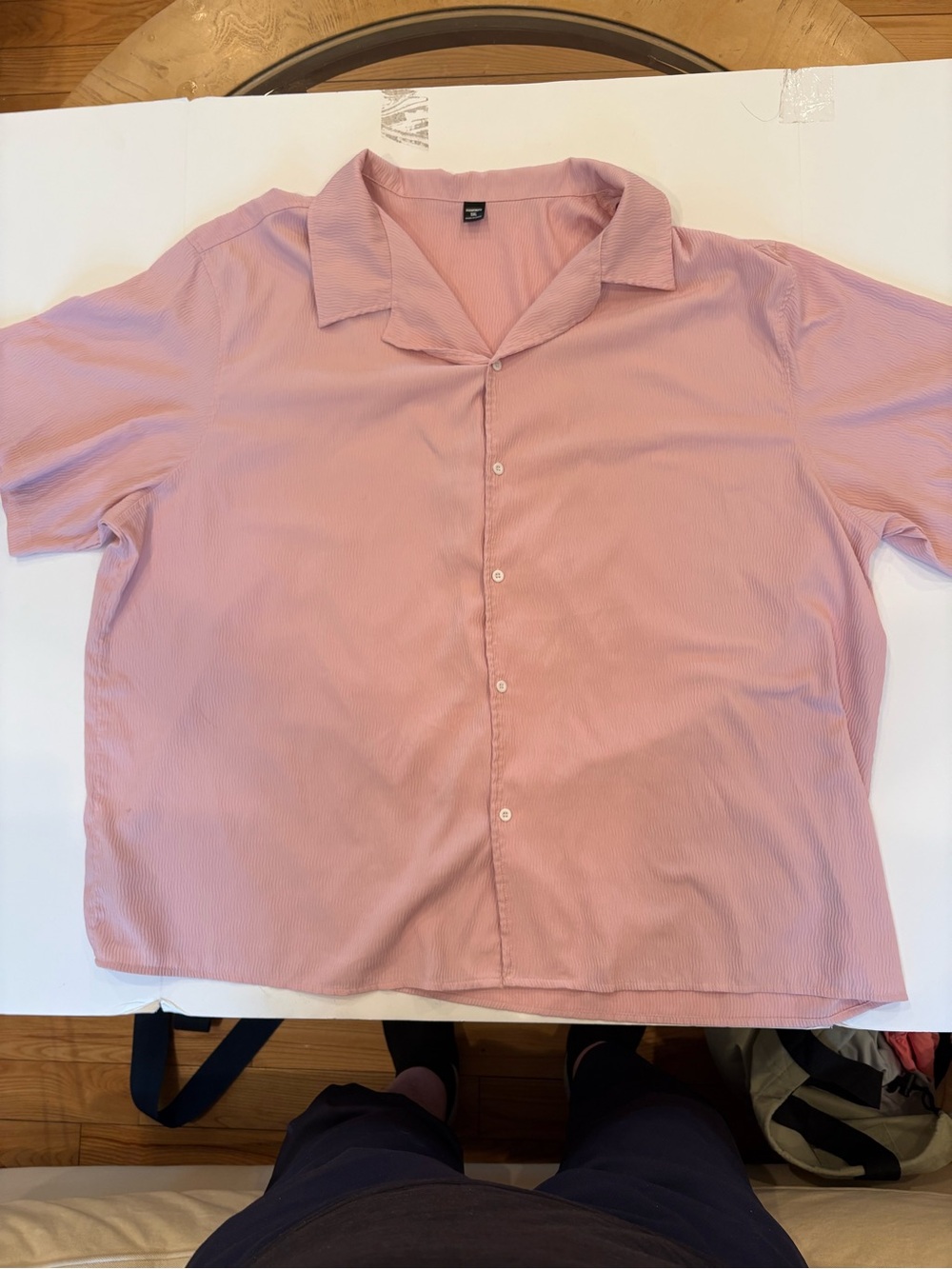 Men's Pink Casual Button-Down Shirt size 5XL